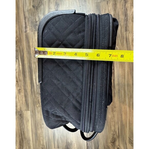Vera Bradley Rolling Laptop Bag Black Quilted Work Tote Wheeled Carry On Travel - Picture 5 of 15
